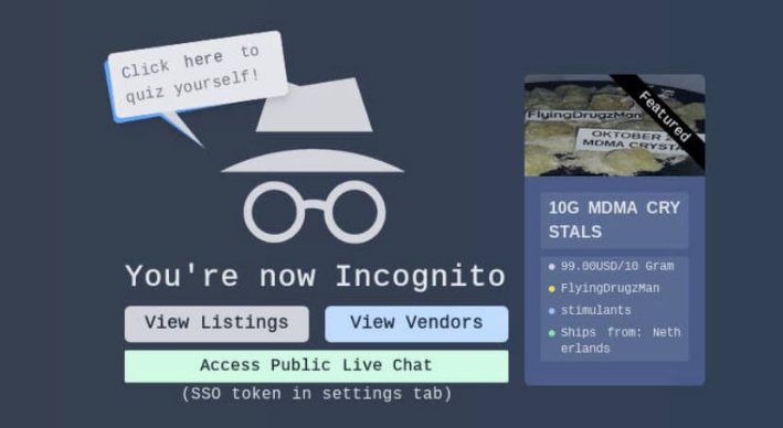 Incognito market screenshot